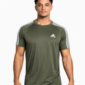 Camiseta Dry Fit Adidas III Listras Ombro