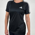 T-shirt Feminina Dry Fit Adidas III Listras Ombro